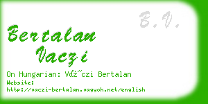 bertalan vaczi business card